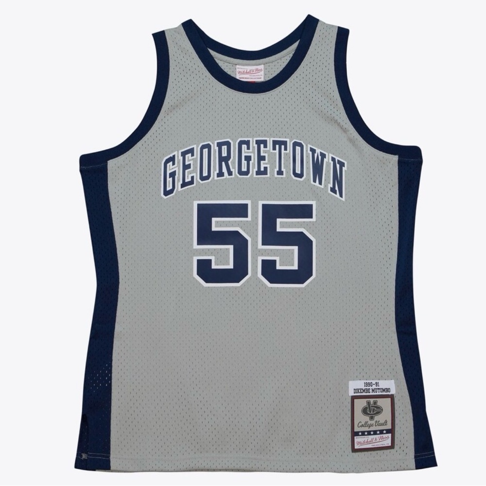 6665-Dikembe Mutombo Georgetown Hoyas 1990-91 Gray Swingman Replica Jersey